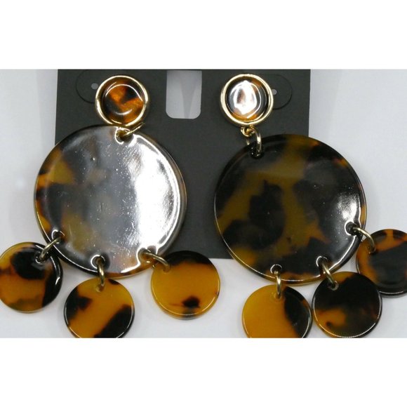 New Inc Gold-Tone Tortoise-Look Circle Chandelier - Picture 2 of 4